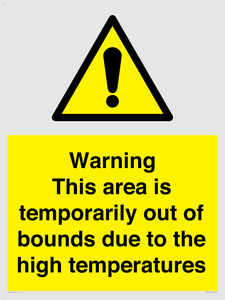 Warning This area is temporarily out of bounds due to the high temperatures